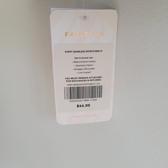 NWT Fabletics Poppy Seamless IV Sports Bra in Thunder/Fiesta Size L - Picture 6 of 8